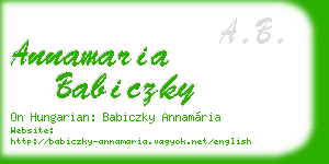 annamaria babiczky business card